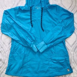 Twitter Blue Hooded “Butter Soft” Scrub Top